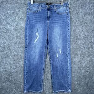 Liverpool Jeans Womens 6‎ / 28 Capri Melbourne Light Distressed Stretch